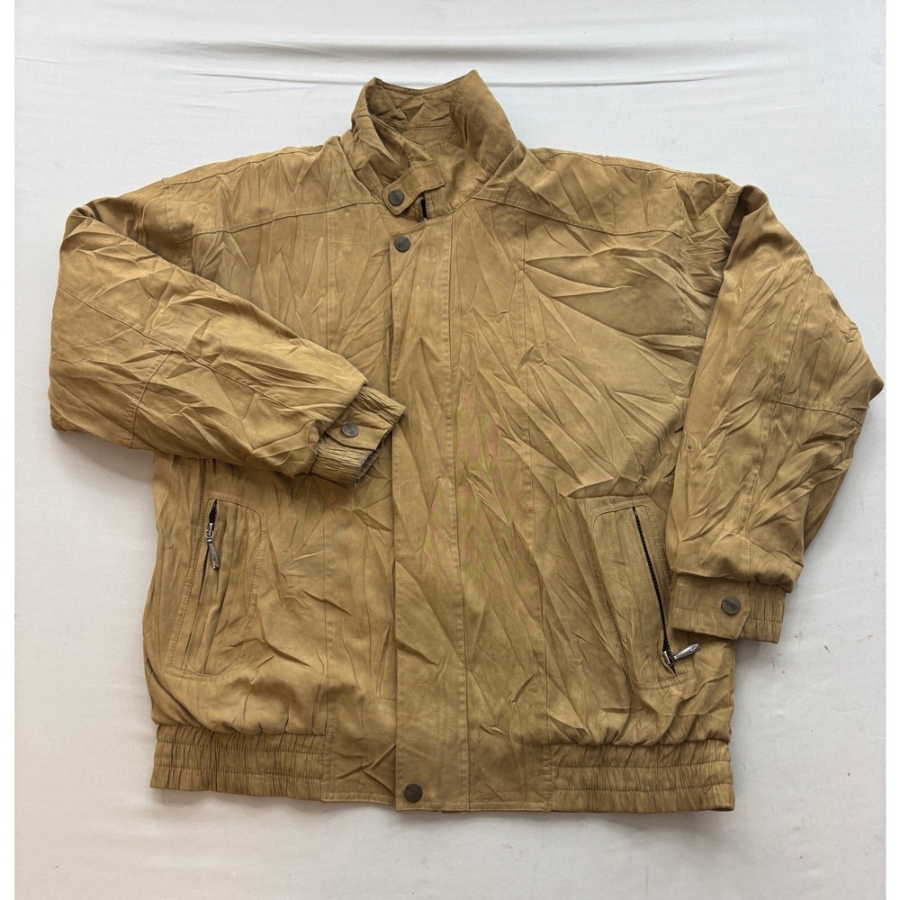Vintage Camel Trophy Authentic Tradition Bomber Jacket Tan Mens XL Utility